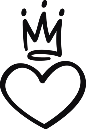 Hjärta med krona dekal