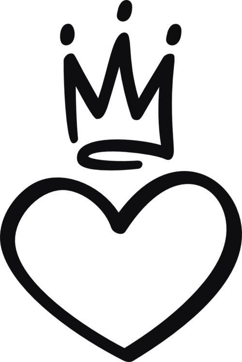 Hjärta med krona dekal