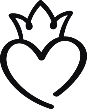 Hjärta med krona dekal