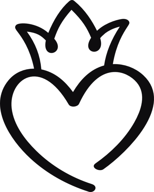 Hjärta med krona dekal