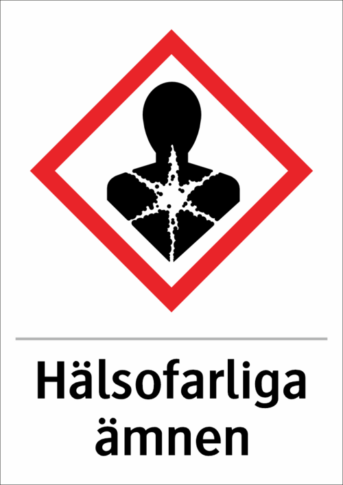 Skylten finns i aluminium (plan), plast, klisterdekal.