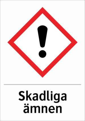 Skylten finns i aluminium (plan), plast, klisterdekal.