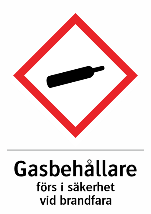 Skylten finns i aluminium (plan), plast, klisterdekal.