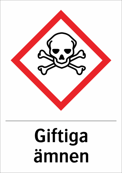 Skylten finns i aluminium (plan), plast, klisterdekal.