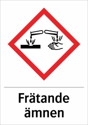 Skylten finns i aluminium (plan), plast, klisterdekal.