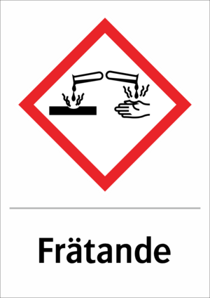 Skylten finns i aluminium (plan), plast, klisterdekal.