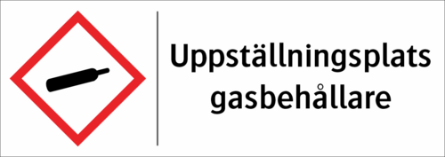 Skylten finns i aluminium (plan), plast, klisterdekal. Storlek 297x105mm