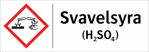 Skylten finns i aluminium (plan), plast, klisterdekal. Storlek 297x105mm