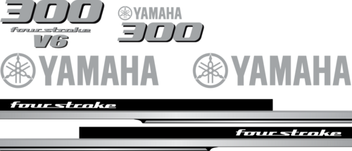 Komplett kitt med 2st laminerade dekorer, 2st Yamaha logo samt 300hk dekal bak och fram.