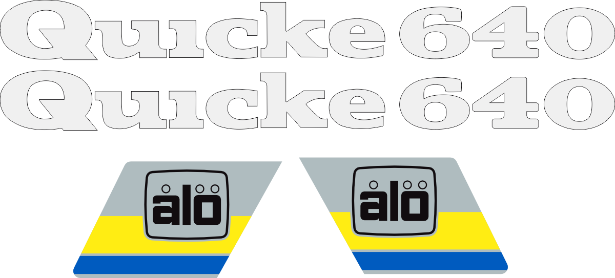 2st Quicke 640 790x76mm. 2st Ålö 270x150mm