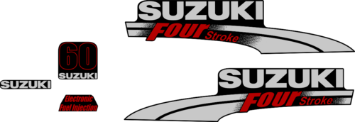 Komplett innehållande: 2st sidodekaler, 1st emissions dekal, 1st suzuki logo, 1st 60hk suzuki EFI.