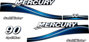 Komplett innehållande: 2st Sidodekor,, 1st Frontdekor, 2st SaltWater, 1st OptiMax, 1st Mercury 90 för Mercury OptiMax 90 SaltWater.