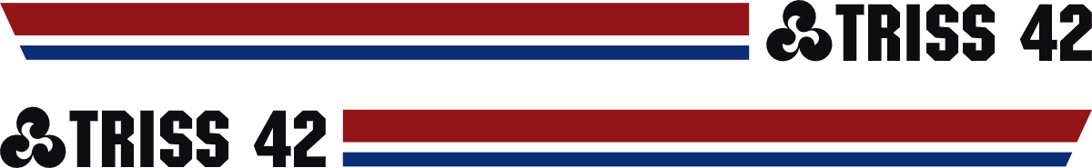 Dekorsats innehållande stripe, text. Stripe 65mm hög.