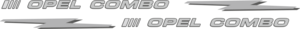 Dekorsats För Opel Combo. Dessa dekaler är skurna i Silvermetallic + antracitgrå.