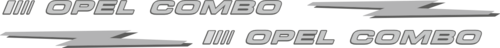 Dekorsats För Opel Combo. Dessa dekaler är skurna i Silvermetallic + antracitgrå.