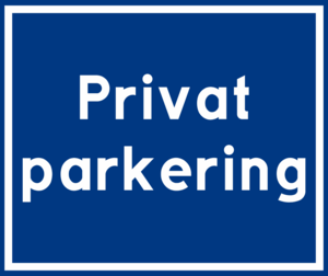 Parkeringsskylt - Privat parkering
250mm x 210mm