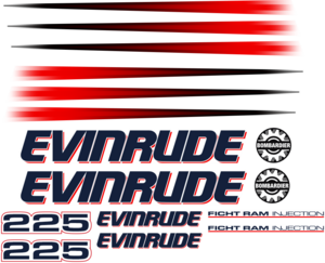 Komplett innehållande: 12st Dekaler för Evinrude 225hk 02-03
