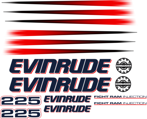 Komplett innehållande: 12st Dekaler för Evinrude 225hk 02-03