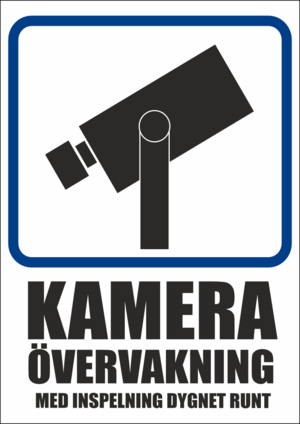 Kamera övervakning med inspelning dygnet runt.