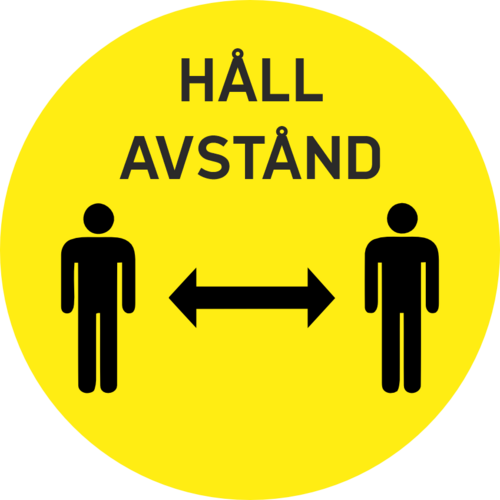 Slitstark och tålig golvdekal Håll Avstånd. 250x250mm