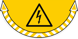 Slitstark och tålig golvdekal. Elektrisk spänning 700x350mm 