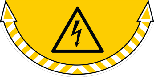 Slitstark och tålig golvdekal. Elektrisk spänning 700x350mm 
