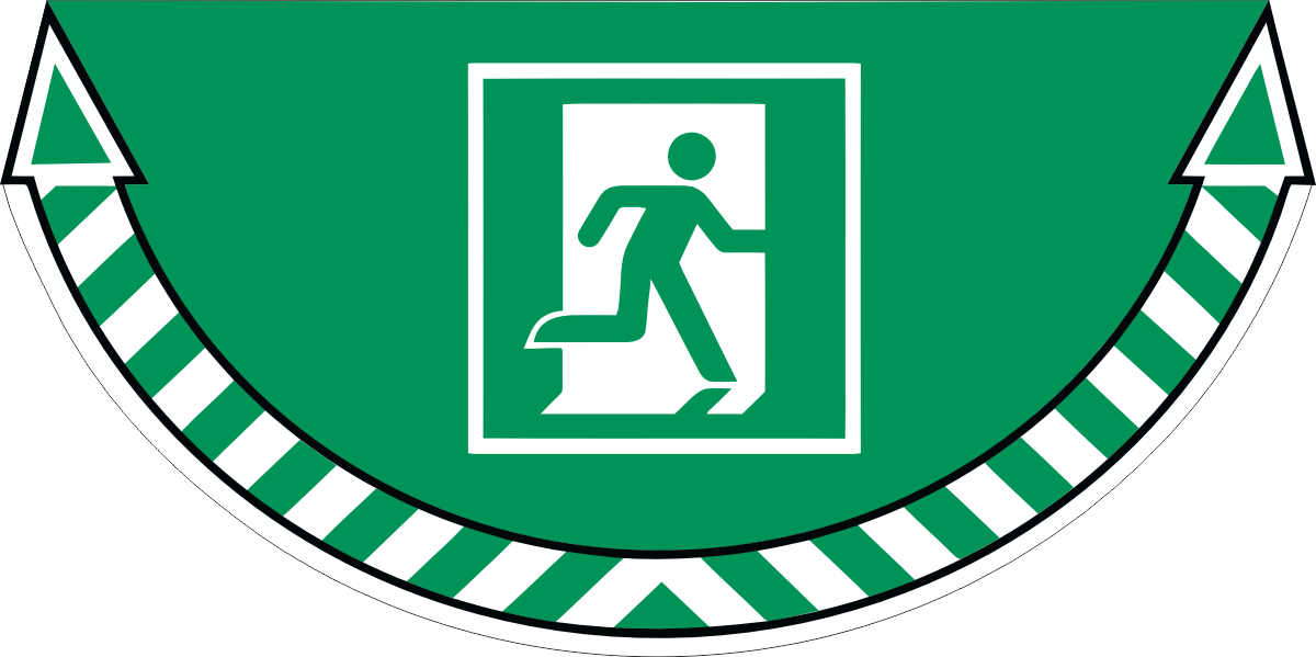 Golvklistermärke nödutgång.