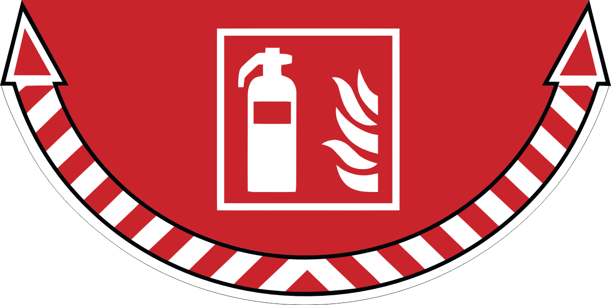 Golvklistermärke -Brandsläckare.