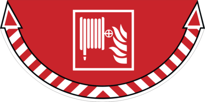 Golvklistermärke-brandslang.
