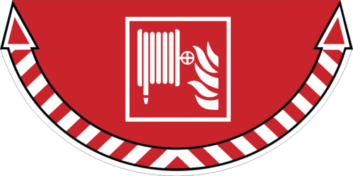 Slitstark och tålig golvdekal. Brandslang 700x350mm 