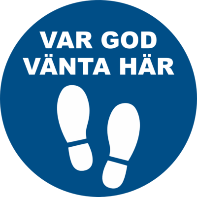 Golvdekal Var god vänta här.