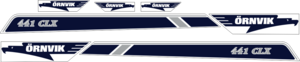 Printad och laminerade dekaler. Komplett innehållande: 2st Stripes med modellbeteckning samt 5st logotyper.