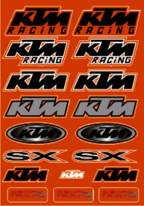 Dekalark 300x460mm. Logotyperna är stansade efter den vita tunna linjen.