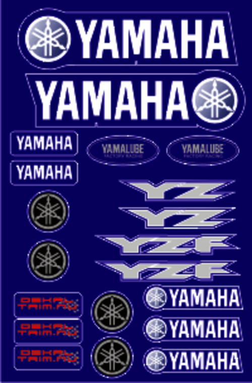 Dekalark 300x460mm. Logotyperna är stansade efter den vita tunna linjen.