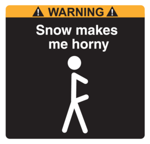 Svart/vit/orange Varningsdekal. Storlek 75x72mm.