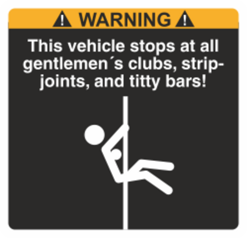 Svart/vit/orange Varningsdekal. Storlek 75x72mm.