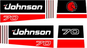 70 hk Svart/rött Svart/rött Komplett innehållande: 4st Dekaler för Johnson 70hk