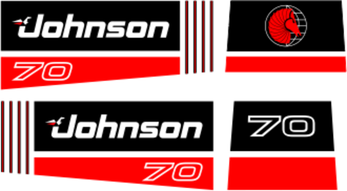 70 hk Svart/rött Svart/rött Komplett innehållande: 4st Dekaler för Johnson 70hk